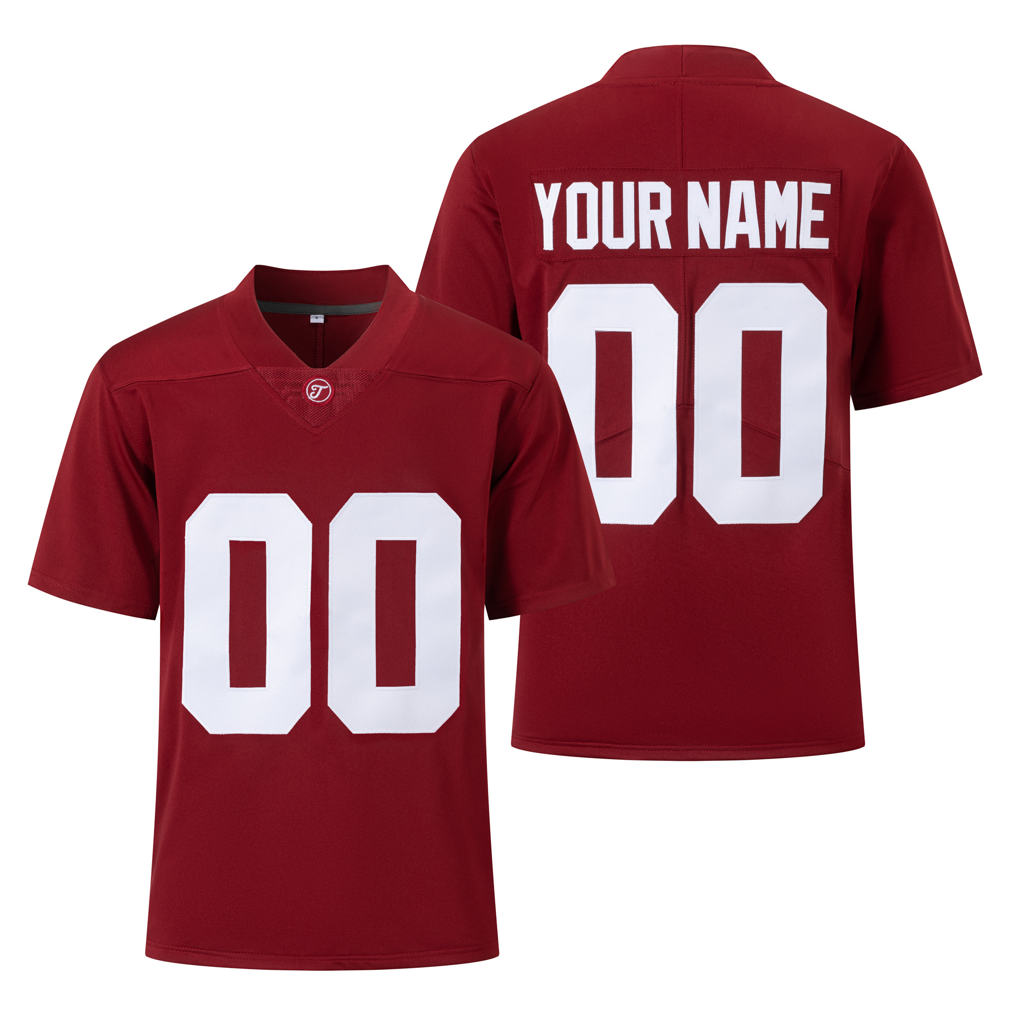 Custom Burgundy Premium College-inspired Football Jersey - All Stitched