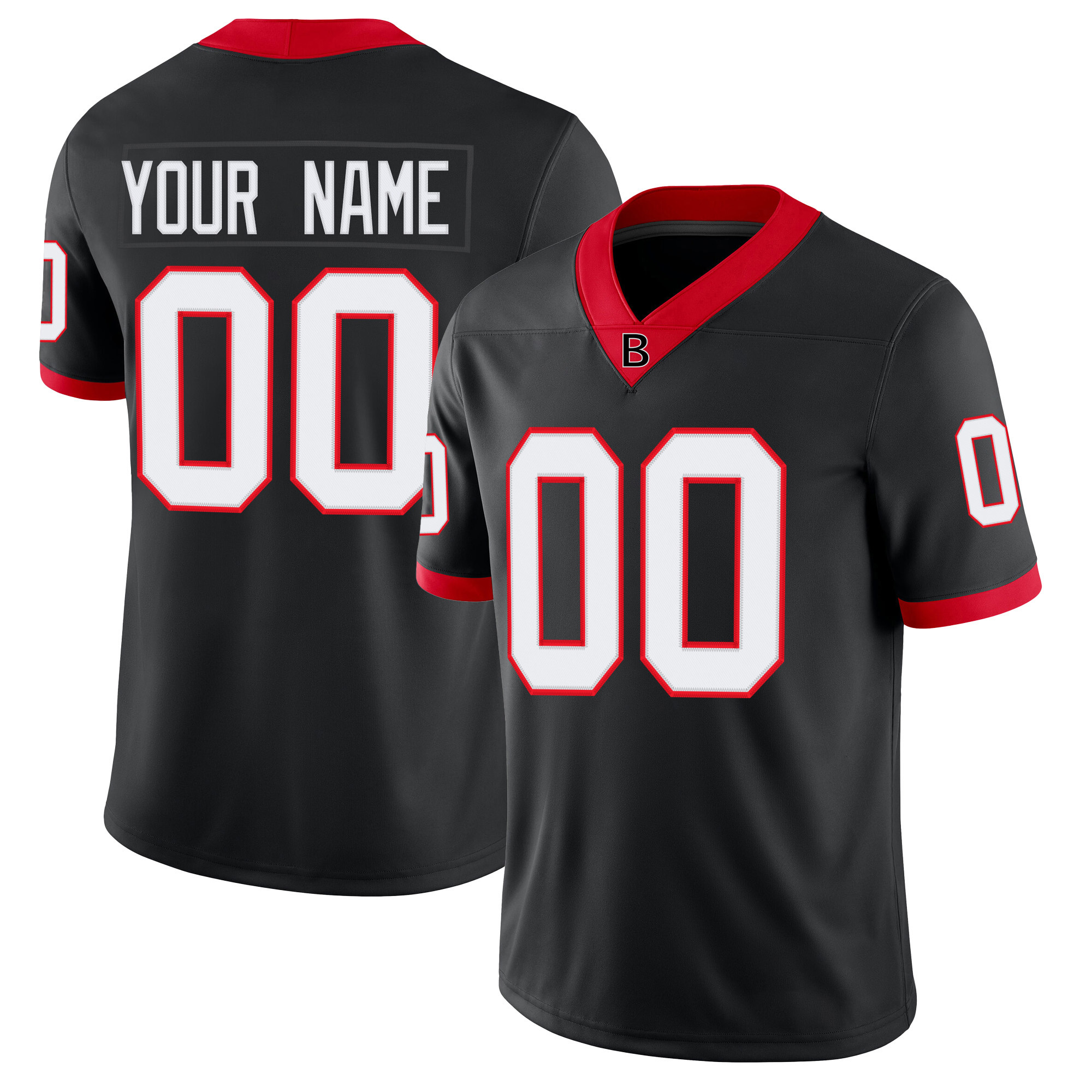 Custom Black White Red  Premium College-inspired Football Jersey - All Stitched