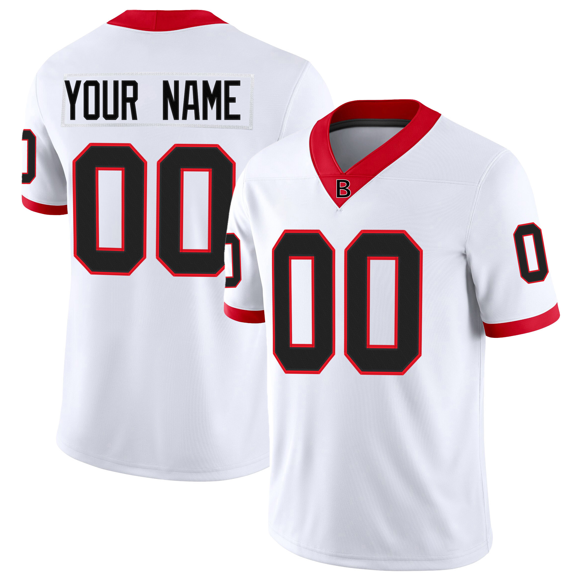 Custom White Black Red  Premium College-inspired Football Jersey - All Stitched