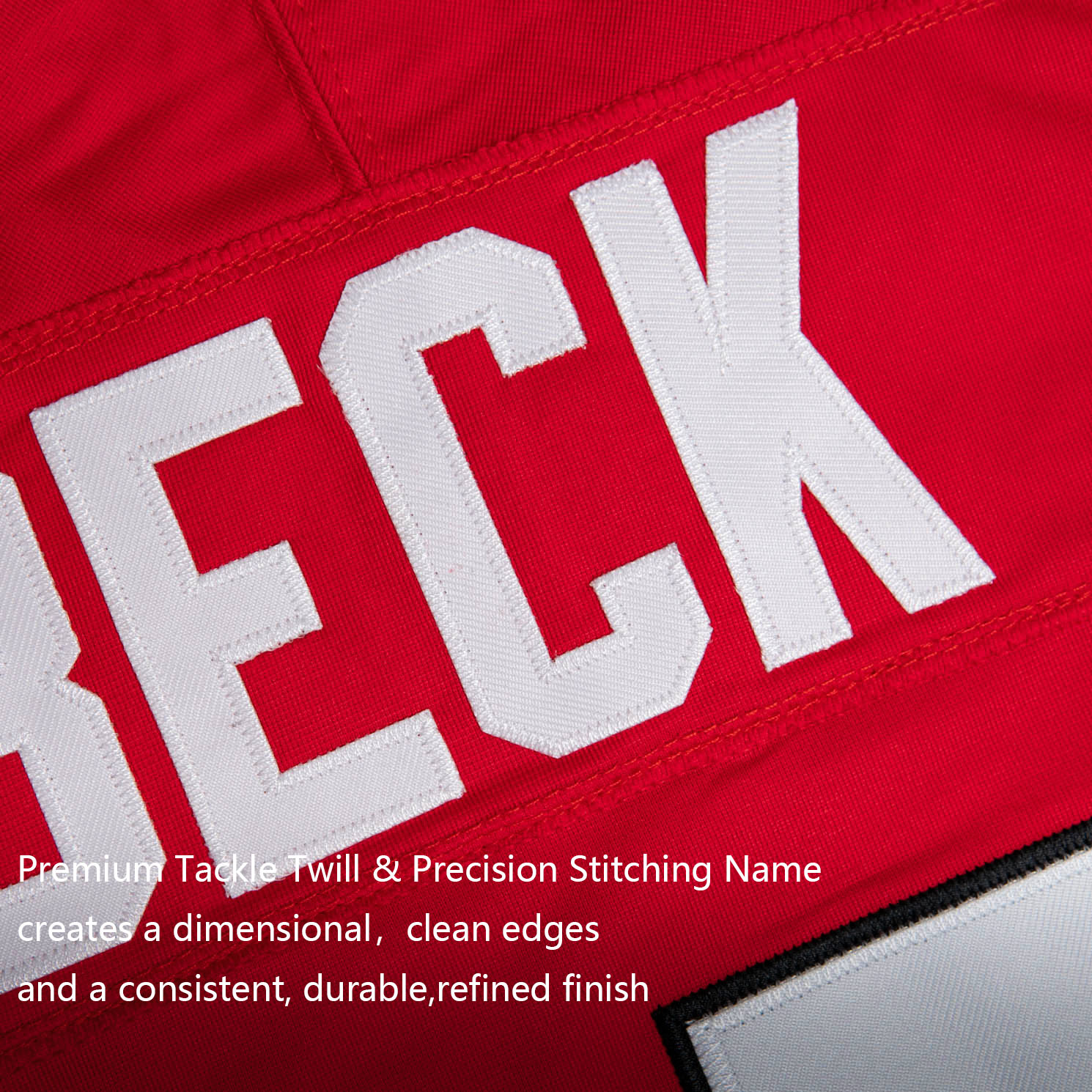 Custom Red White Black Premium College-inspired Football Jersey - All Stitched