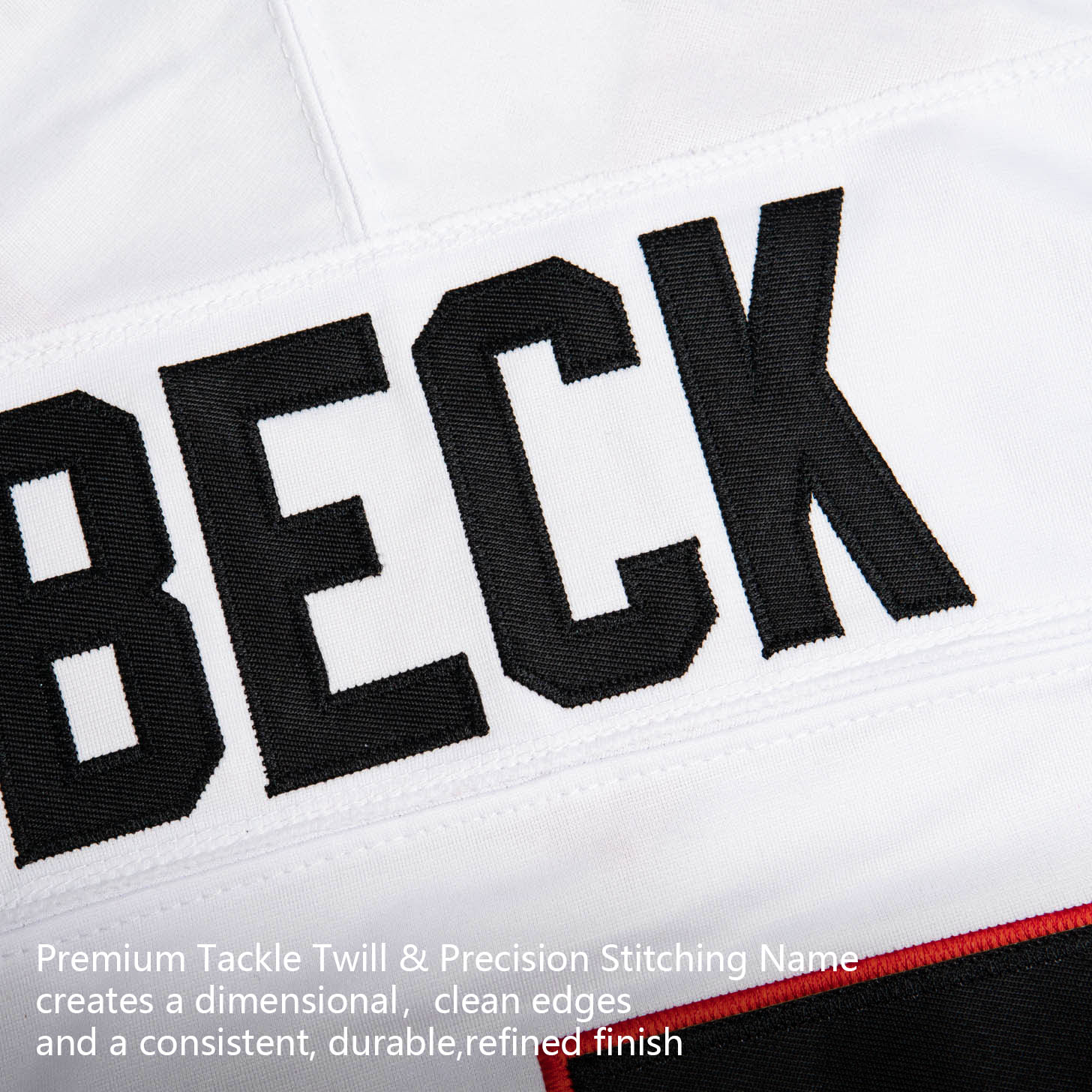 Custom White Black Red  Premium College-inspired Football Jersey - All Stitched
