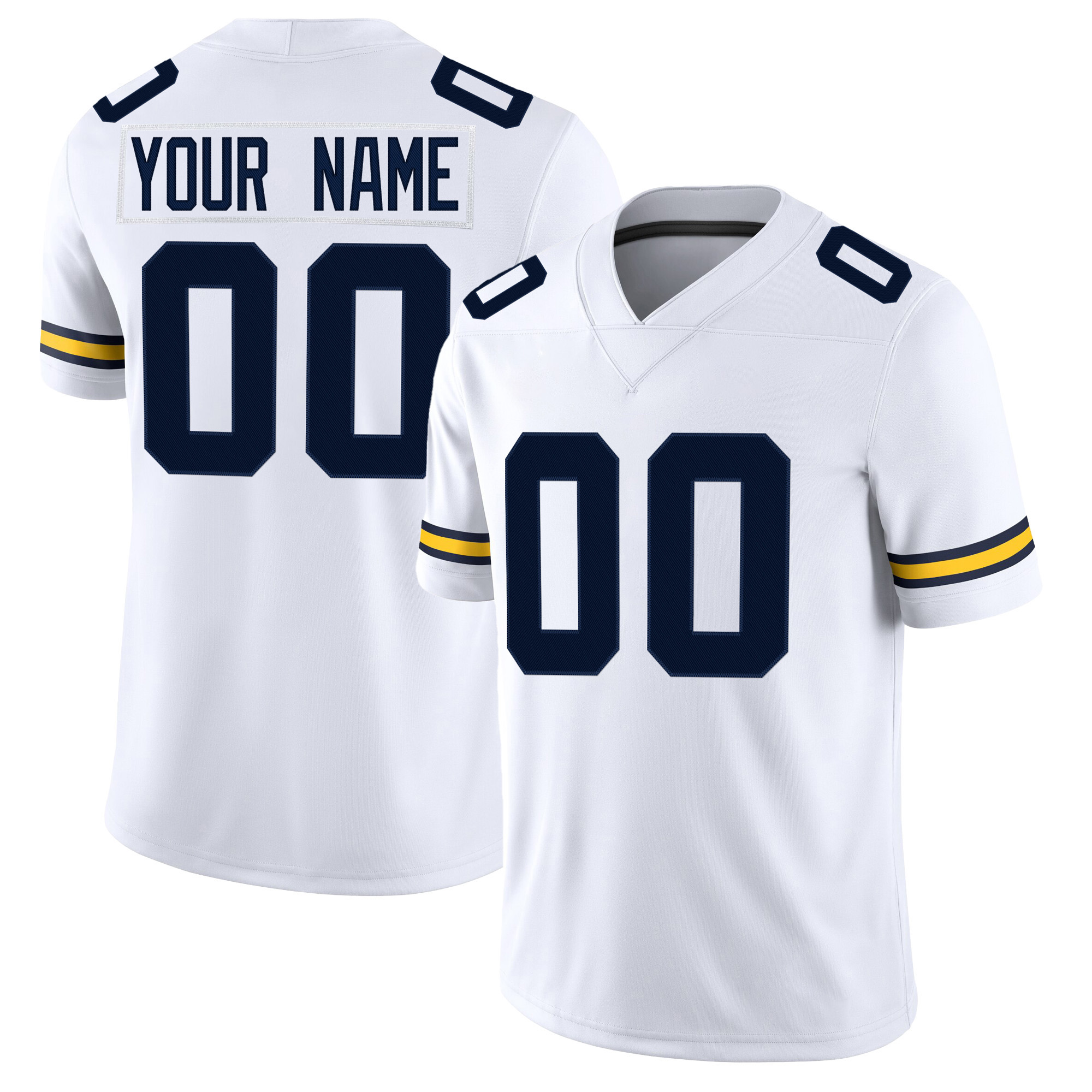 Custom White Navy Premium College-inspired Football Jersey - All Stitched