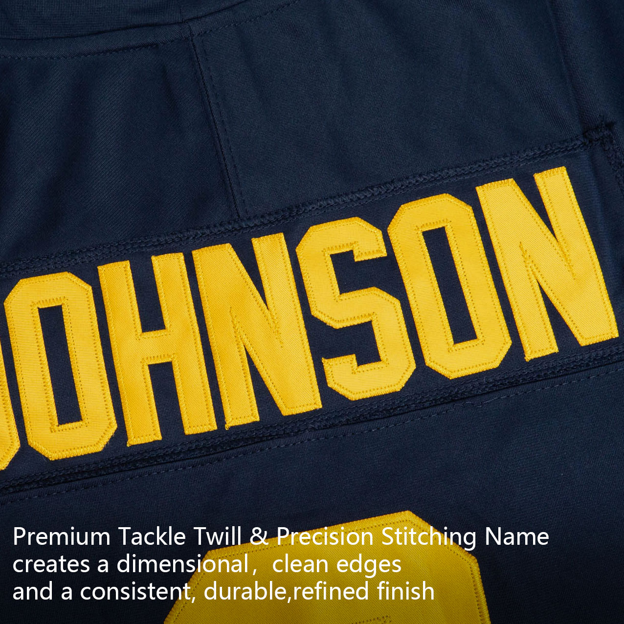 Custom Navy Yellow Premium College-inspired Football Jersey - All Stitched