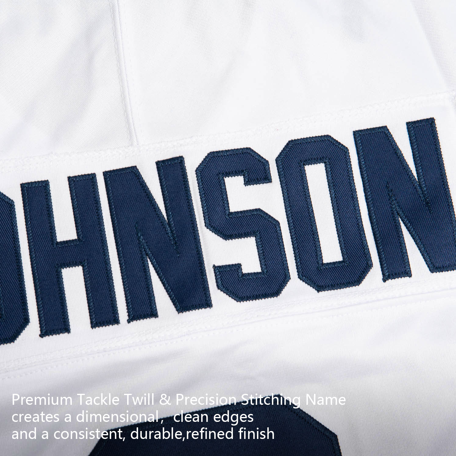 Custom White Navy Premium College-inspired Football Jersey - All Stitched