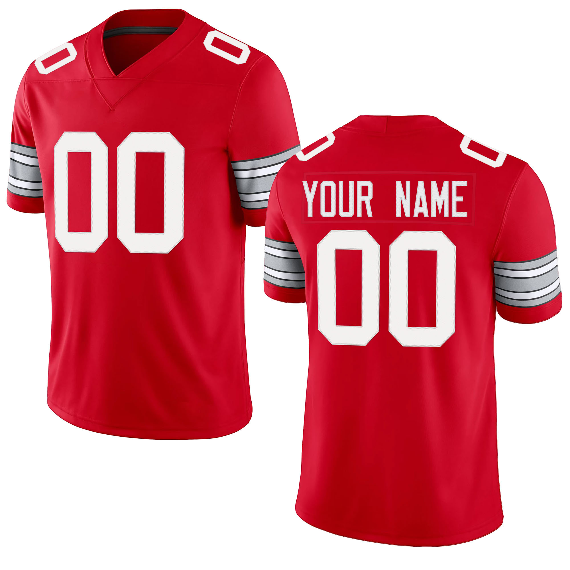 Custom Red White Premium College-inspired Football Jersey - All Stitched