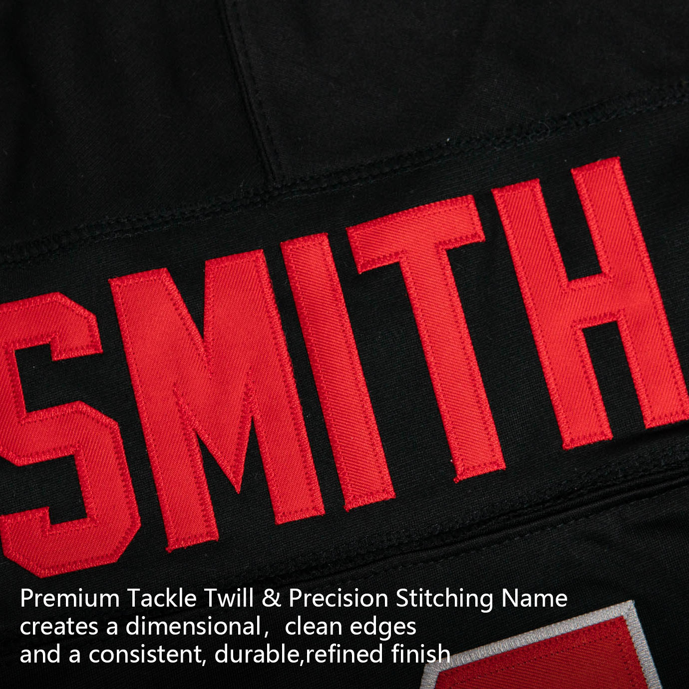 Custom Black Red White Premium College-inspired Football Jersey - All Stitched