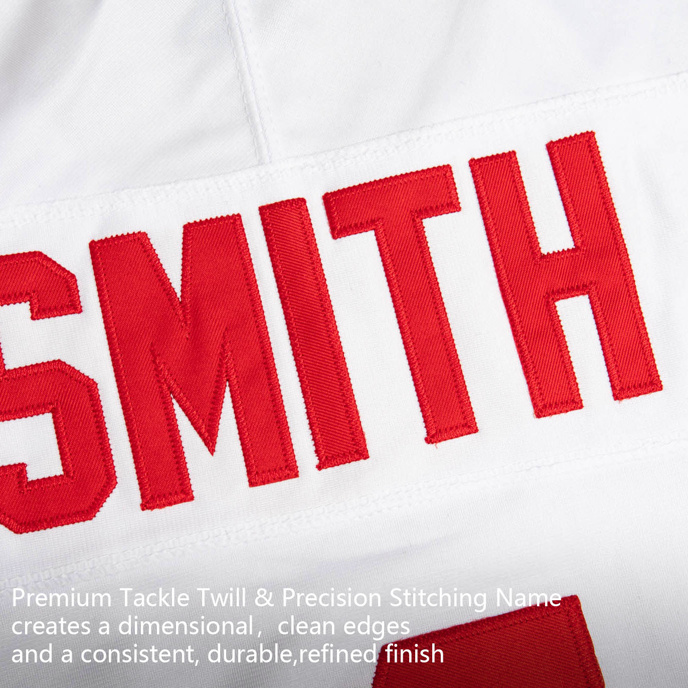 Custom White Red Premium College-inspired Football Jersey - All Stitched