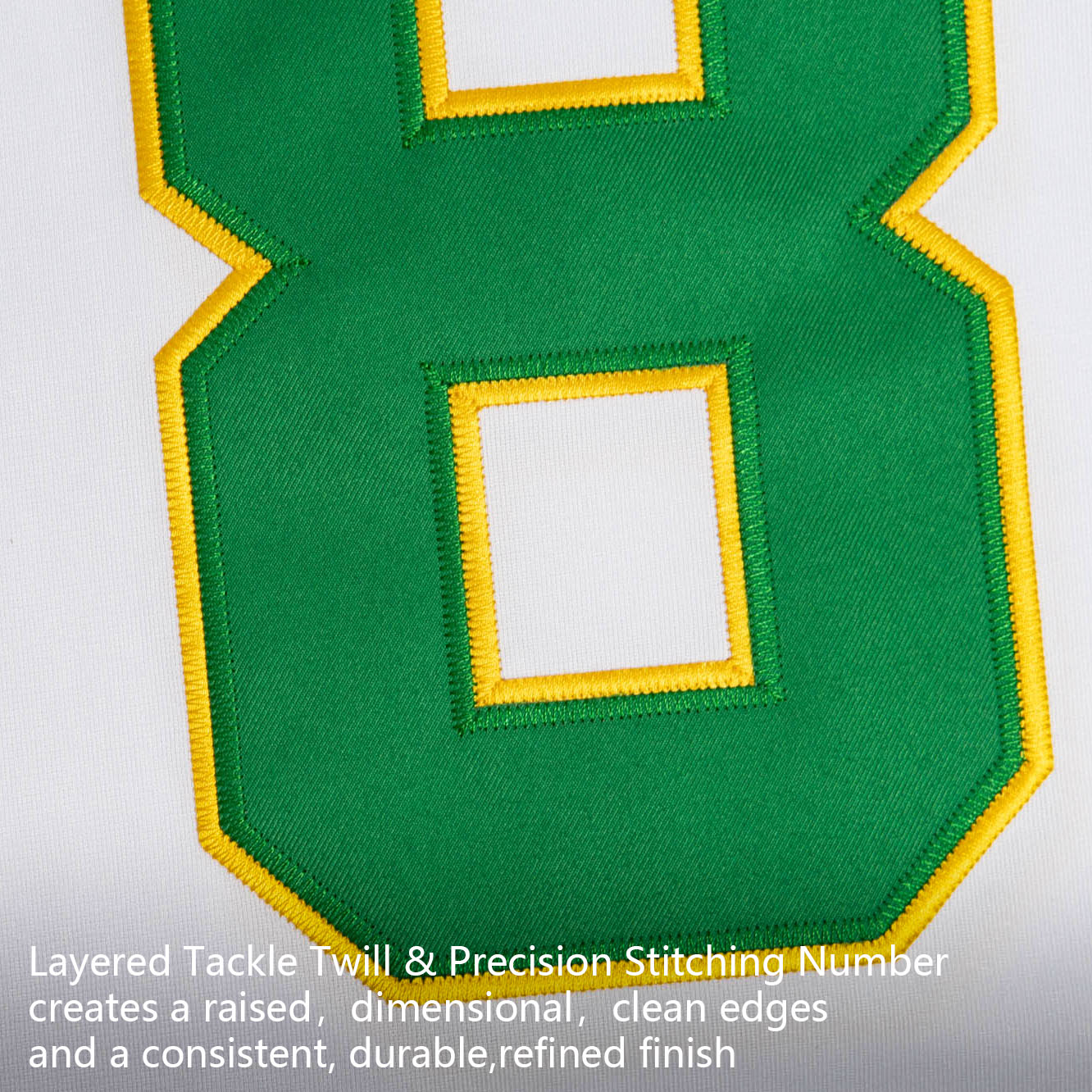 Custom White Green Gold Premium College-inspired Football Jersey - All Stitched