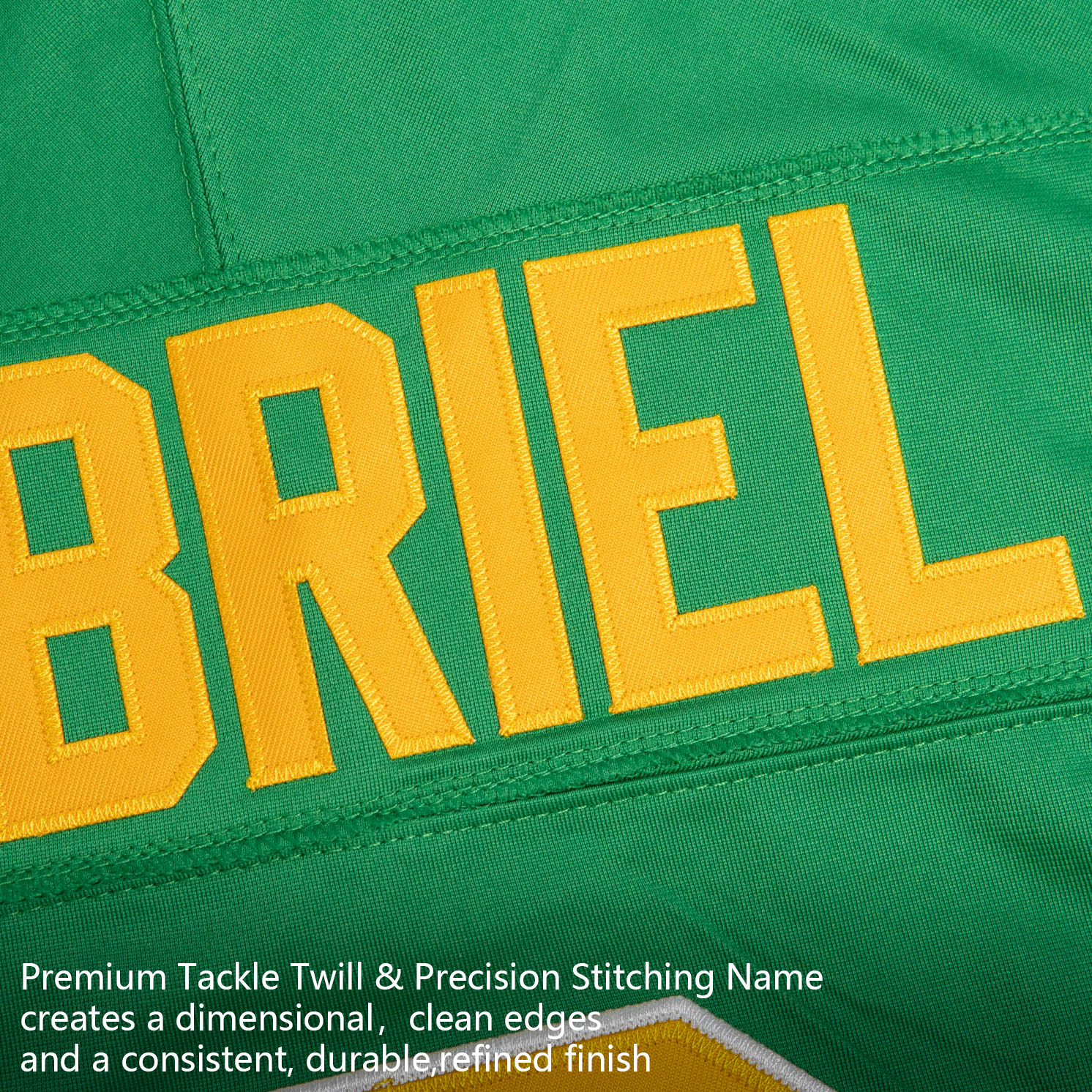 Custom Green Gold Premium College-inspired Football Jersey - All Stitched