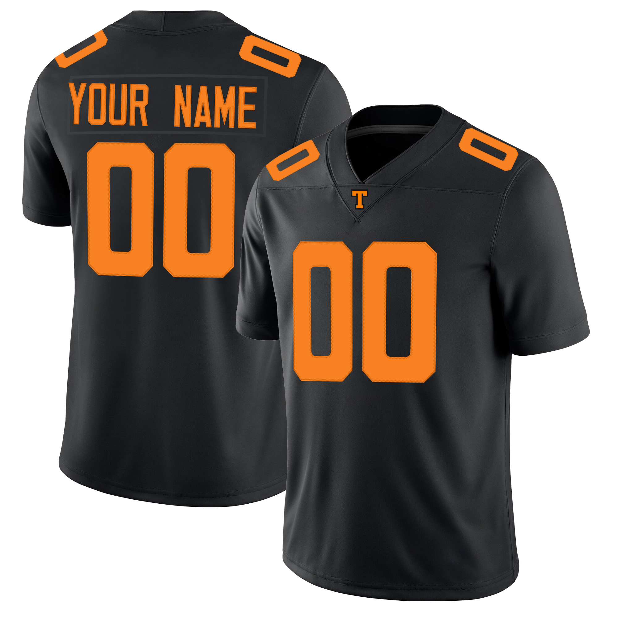 Custom Black Orange Premium College-inspired Football Jersey - All Stitched