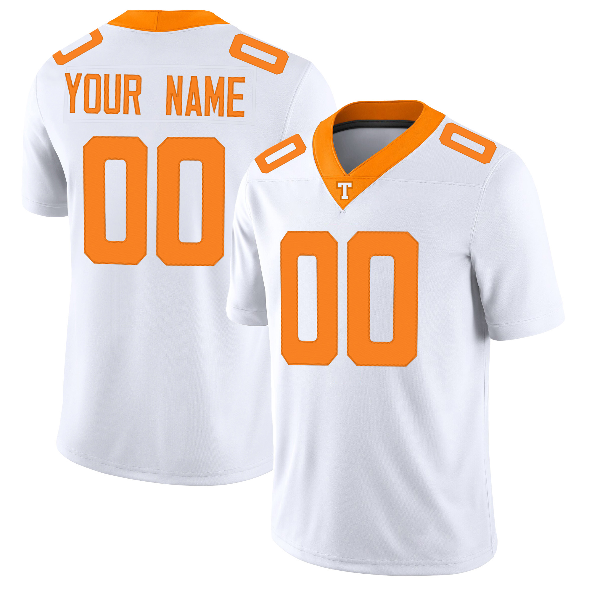 Custom White Orange Premium College-inspired Football Jersey - All Stitched