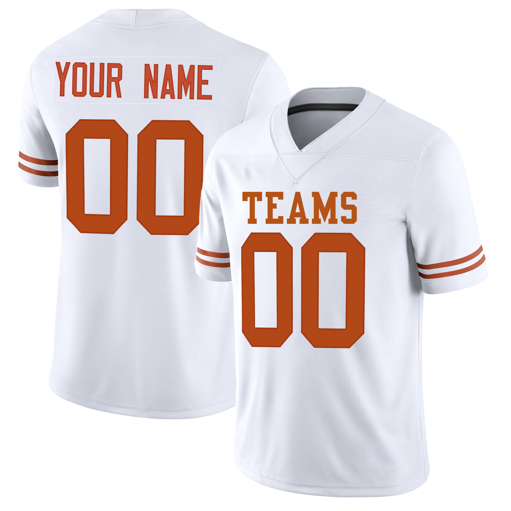Custom White Orange Premium College-inspired Football Jersey - All Stitched