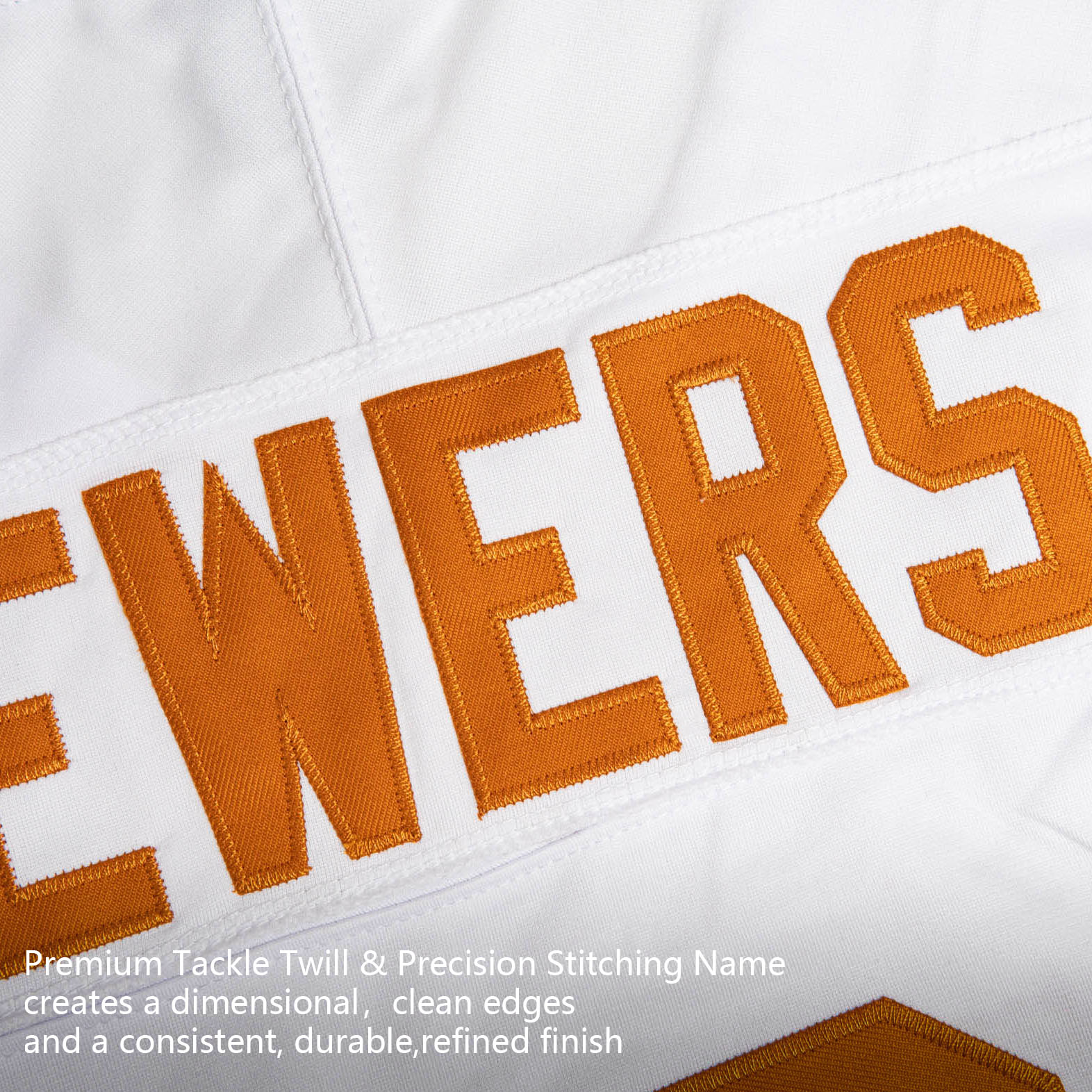 Custom White Orange Premium College-inspired Football Jersey - All Stitched