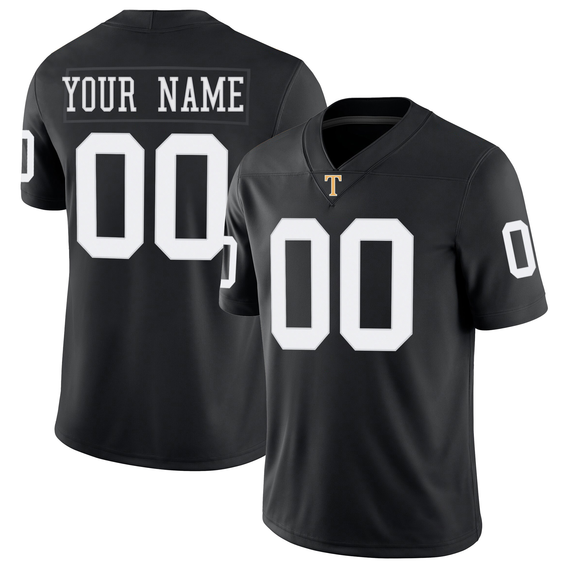 Custom Black White Premium College-inspired Football Jersey - All Stitched