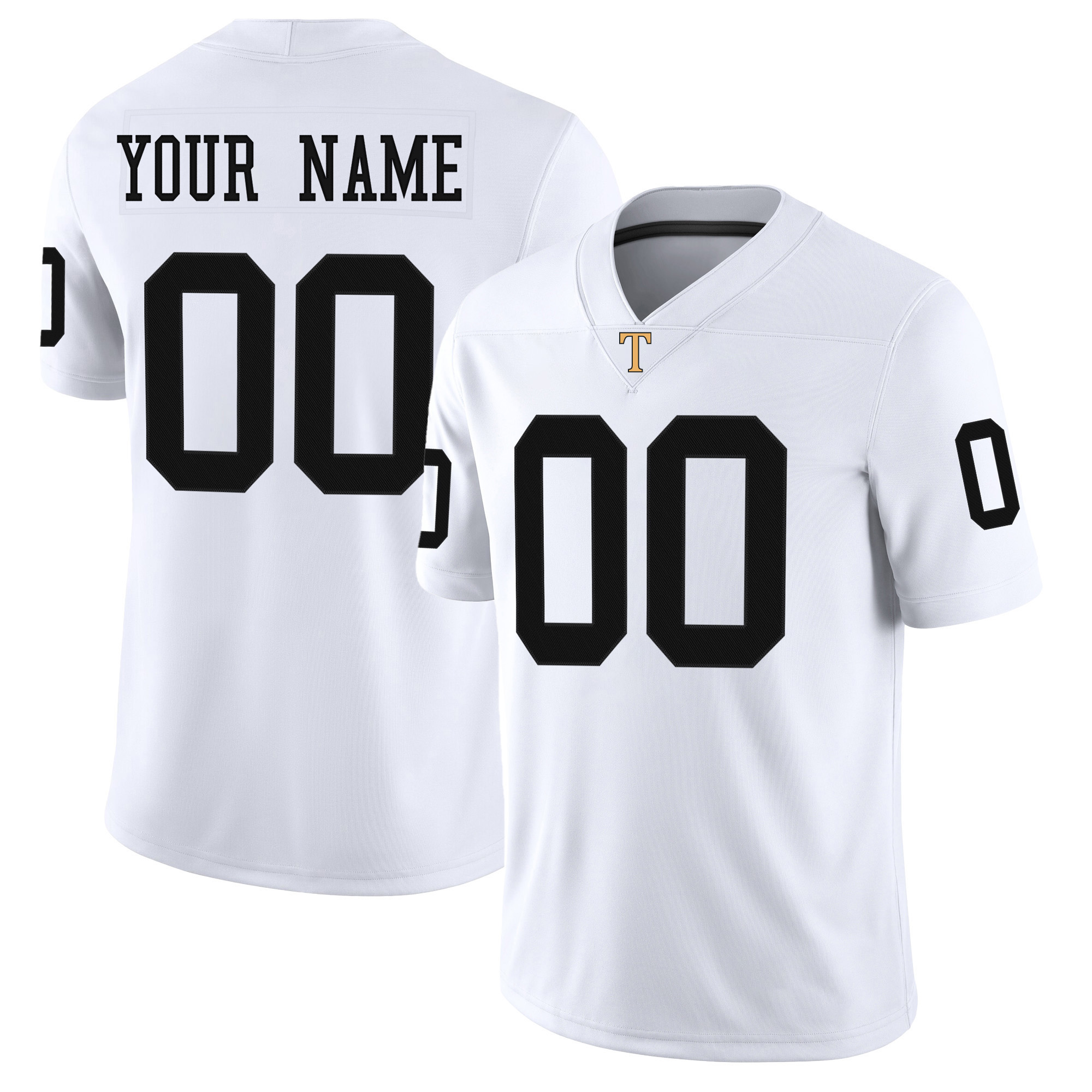Custom White Gold Premium College-inspired Football Jersey - All Stitched