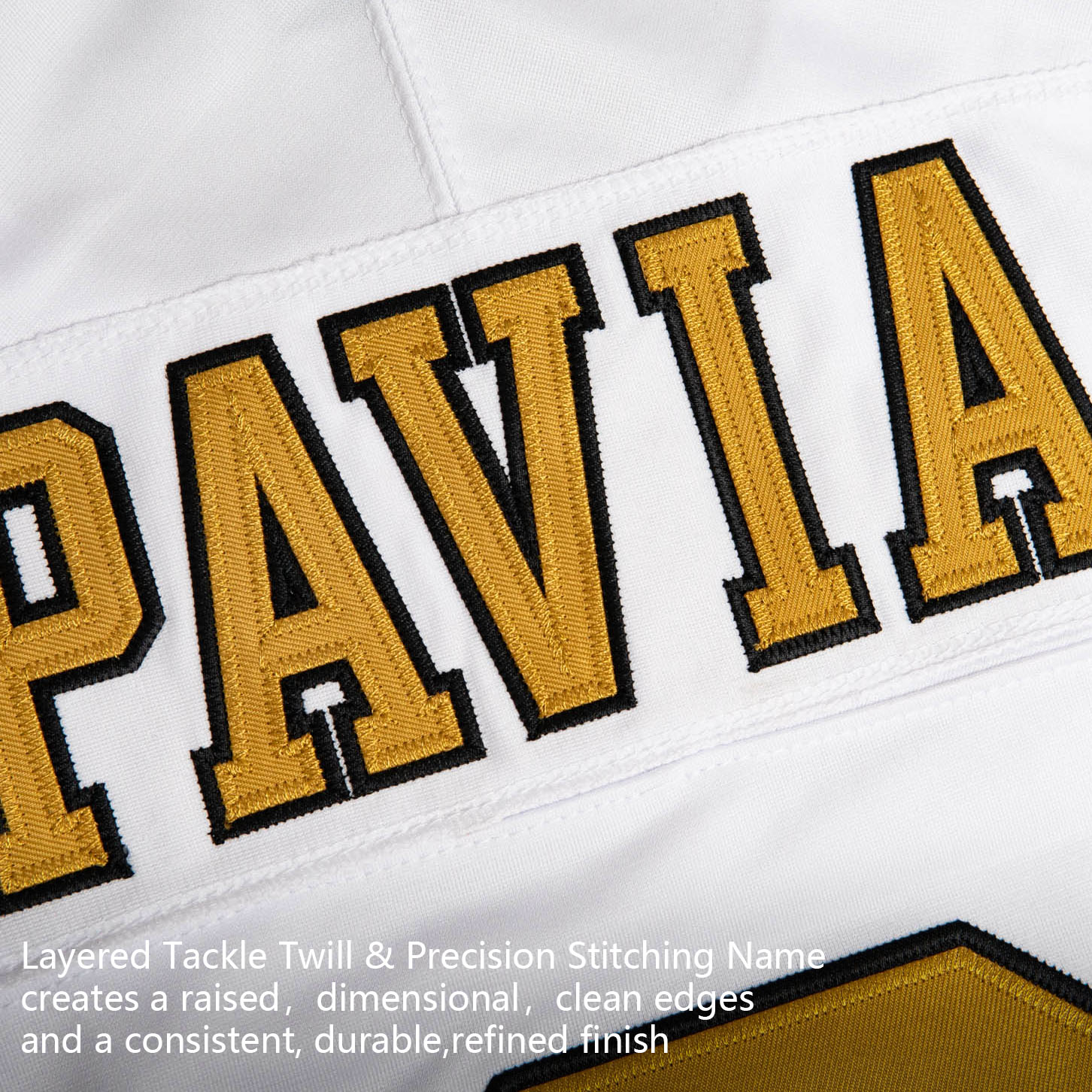 Custom White Gold Premium College-inspired Football Jersey - All Stitched