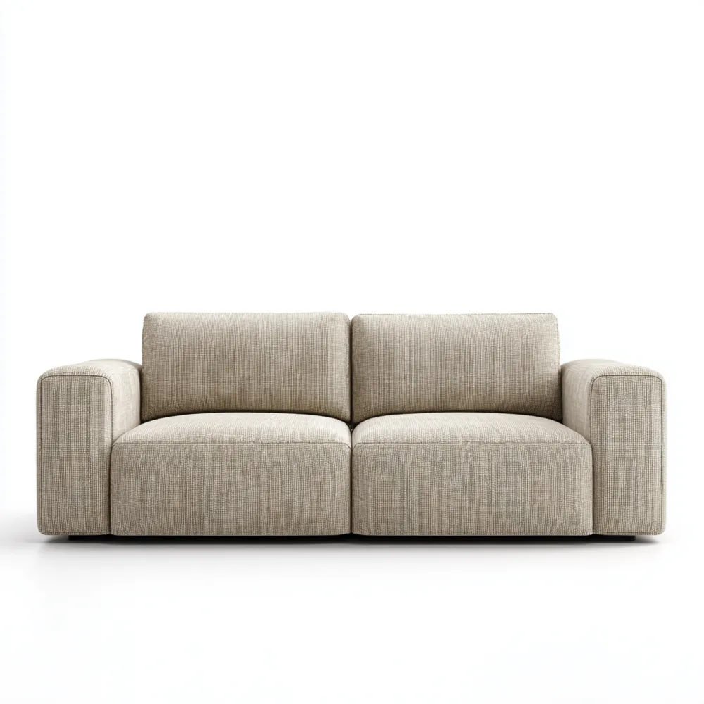 Canapé 2 places Tissu 180x90x75 cm - Beige - Design Contemporain