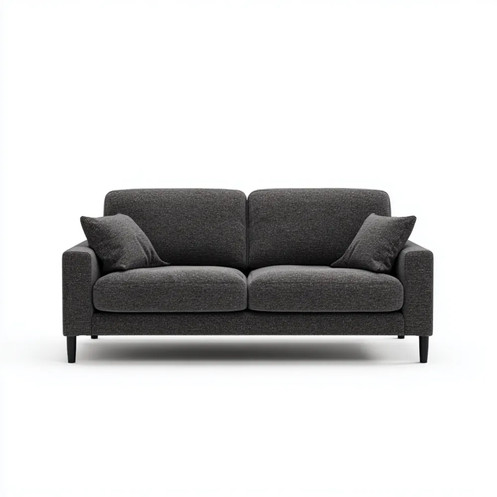 Canapé 2 places en tissu 150x85x90 cm - Gris Foncé - Design Contemporain