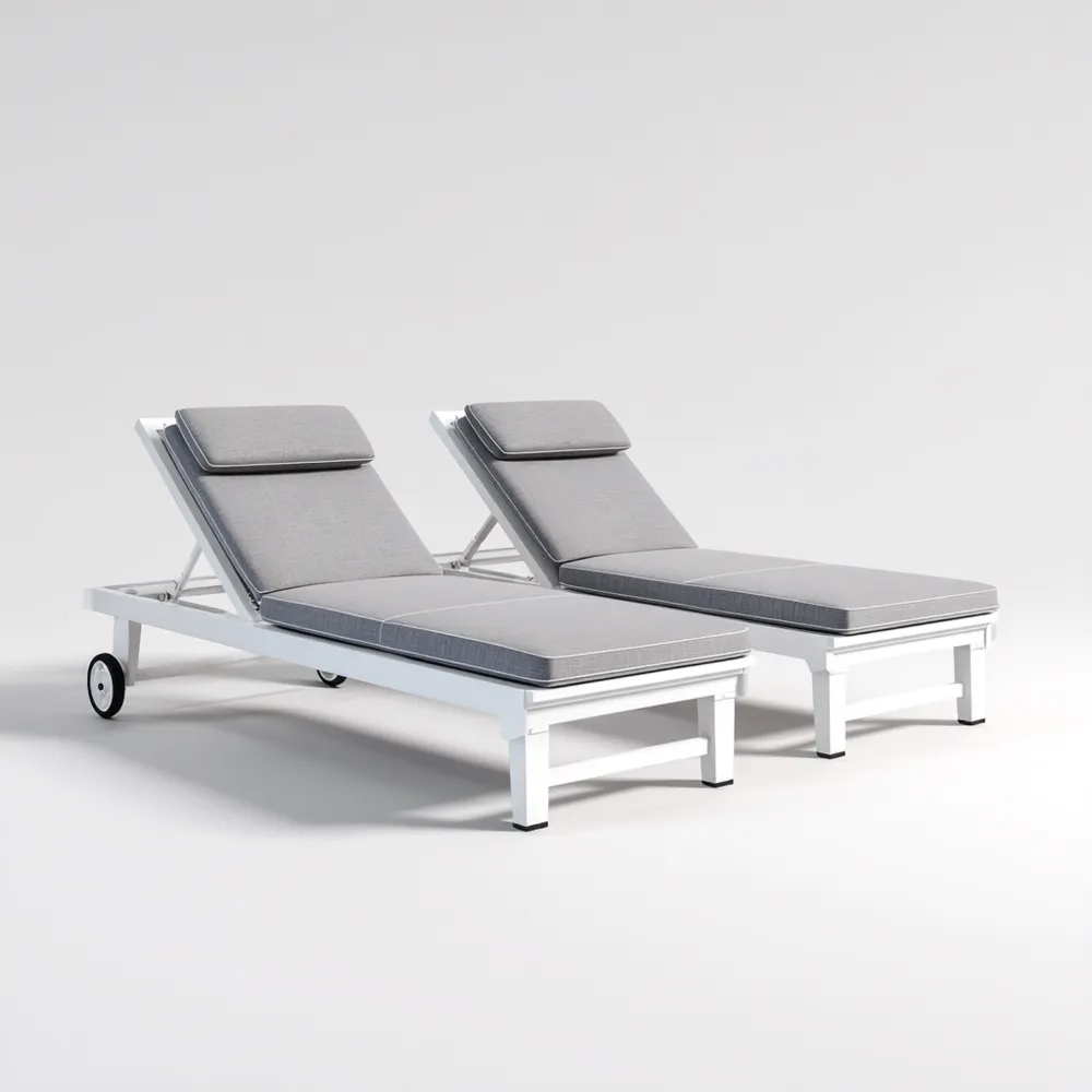 Chaise longue de jardin Aluminium 200x70x40 cm – Gris – Design moderne