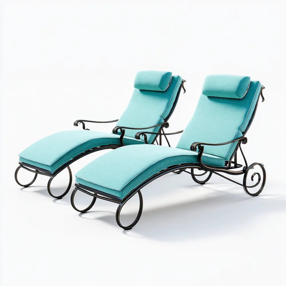 Lettini Prendisole in Metallo Imbottiti 200x70x35 cm – Turchese – Design Elegante