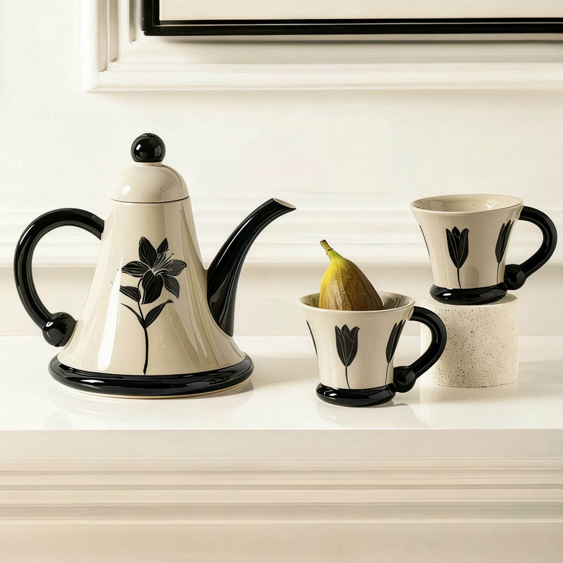 The Midnight Lily Teapot Set (3-Piece)