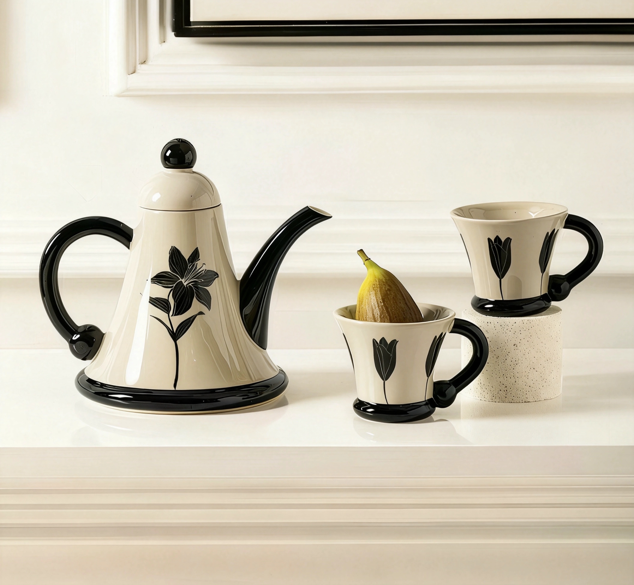 The Midnight Lily Teapot Set (3-Piece)