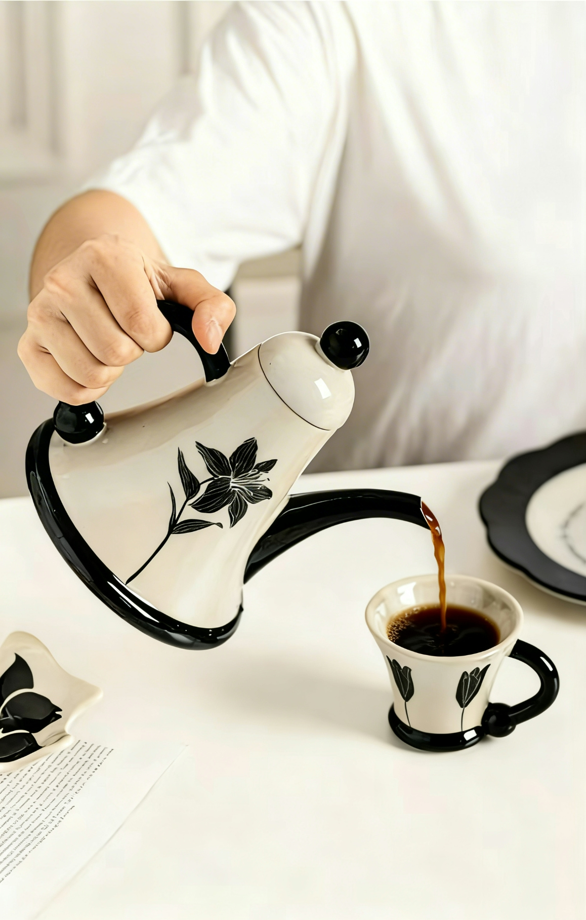 The Midnight Lily Teapot Set (3-Piece)