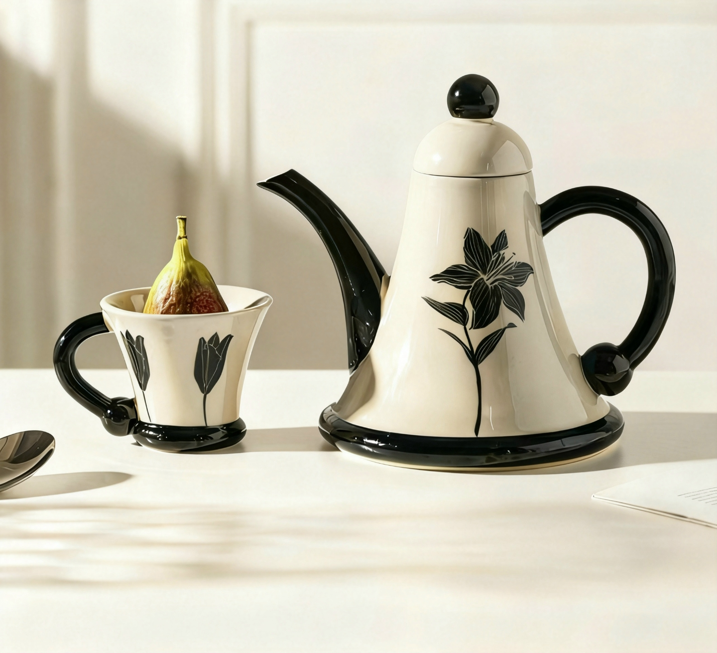 The Midnight Lily Teapot Set (3-Piece)