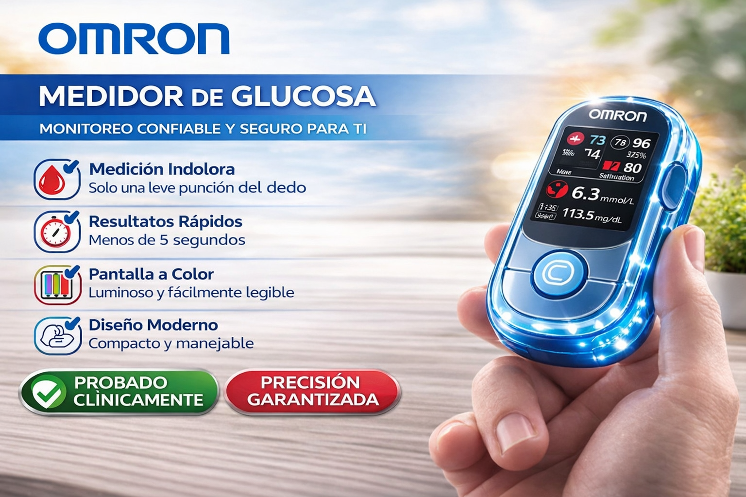Omron™ presenta su nuevo medidor de glucosa en sangre inteligente, no invasivo y fabricado en EE. UU.