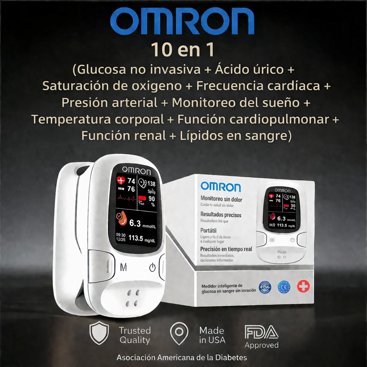 Omron™ presenta su nuevo medidor de glucosa en sangre inteligente, no invasivo y fabricado en EE. UU.