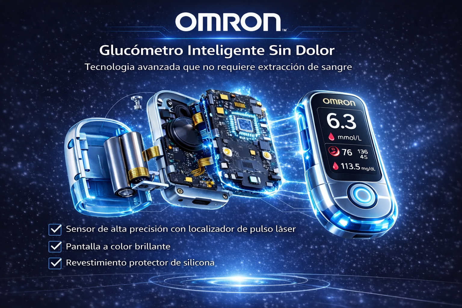 Omron™ presenta su nuevo medidor de glucosa en sangre inteligente, no invasivo y fabricado en EE. UU.