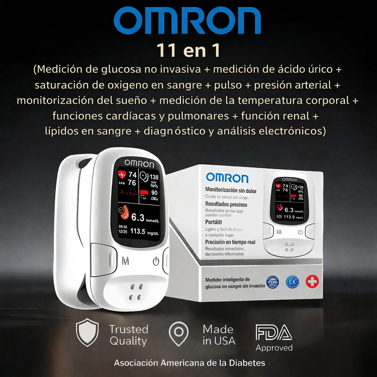 Omron™ presenta su nuevo medidor de glucosa en sangre inteligente, no invasivo y fabricado en EE. UU.