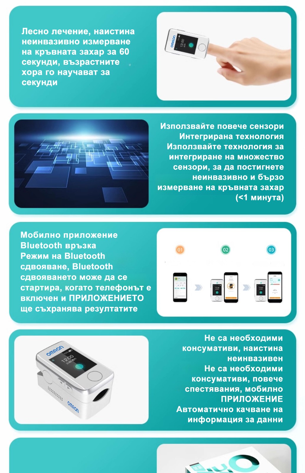 [Внос от Япония] Неинвазивен високопрецизен глюкомер Omron