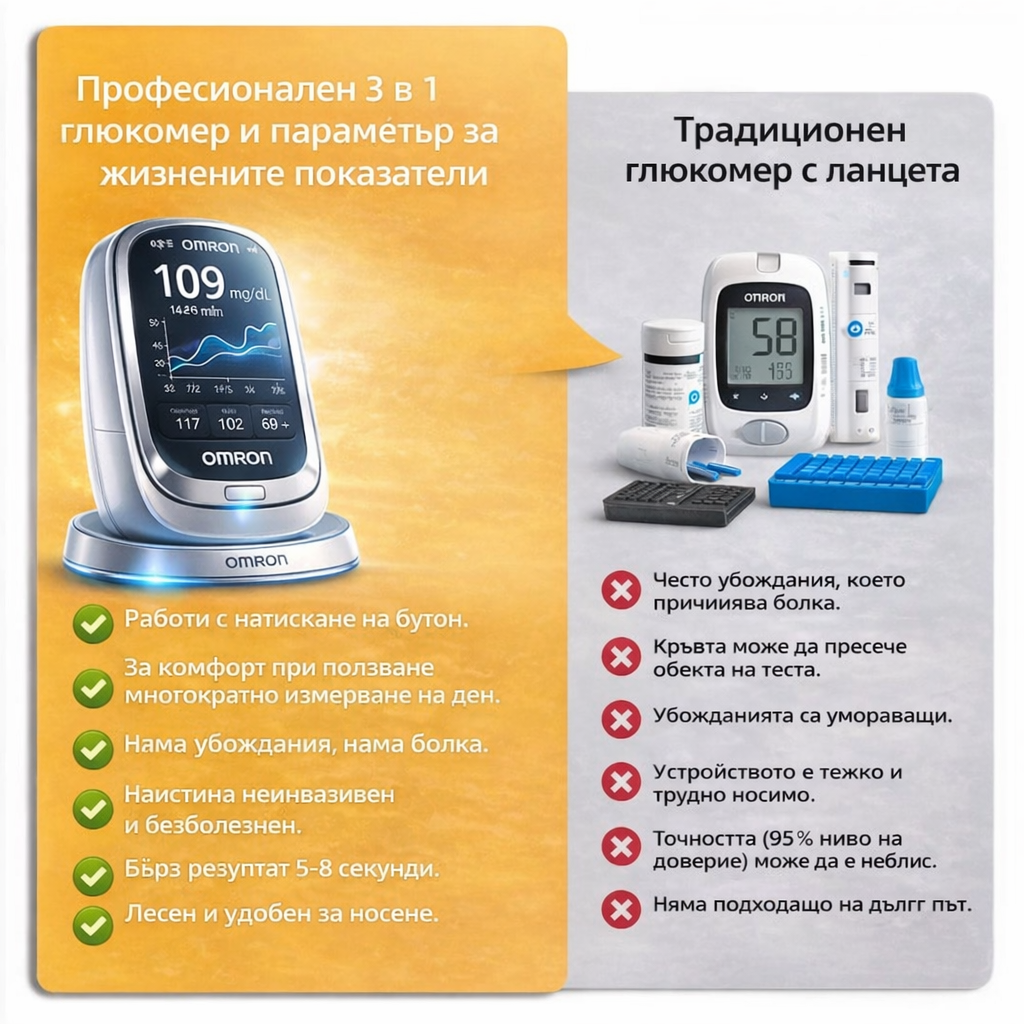 🔥🔥През 2026 г.: Инфрачервеният глюкомер Omron™ 🔥