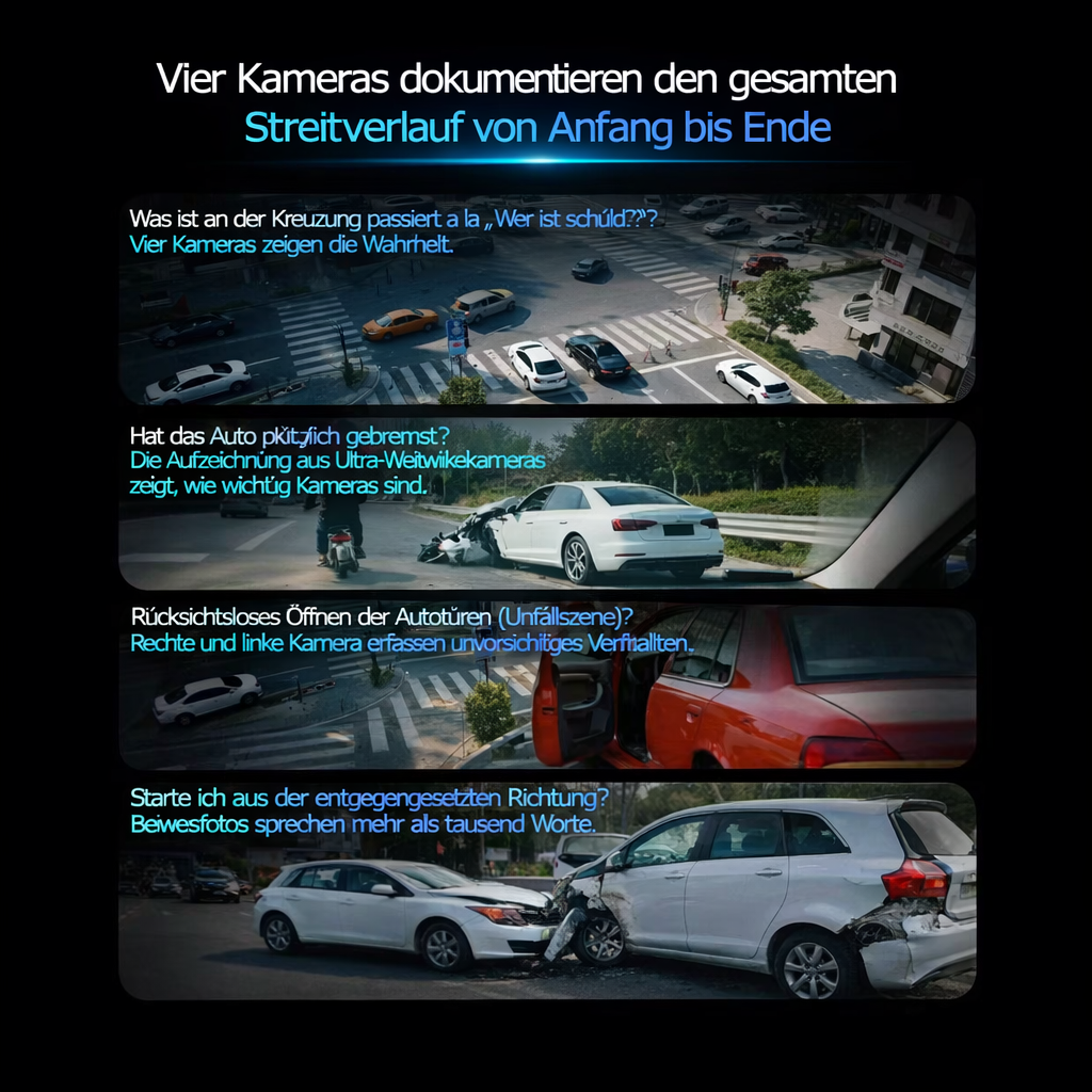 Die smarte Dashcam Garmin G980 verfügt über künstliche Intelligenz und Sprachsteuerung und ist mit vier Kameras ausgestattet, die 360°-Panoramaaufnahmen, 4K-Ultra-HD-Nachtsicht und GPS-Positionierung unterstützen.