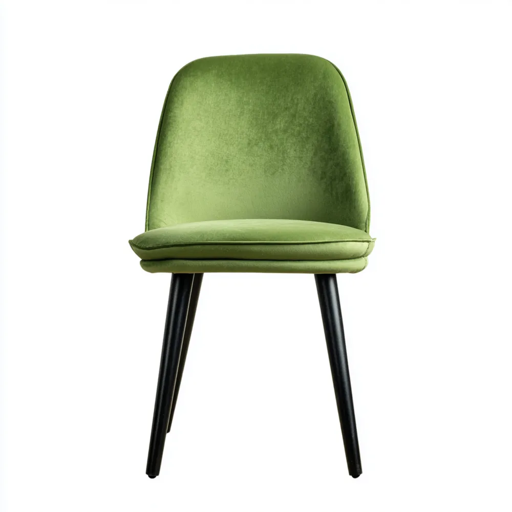 Sedia da pranzo in velluto Verde 48x58x85 cm - Design moderno