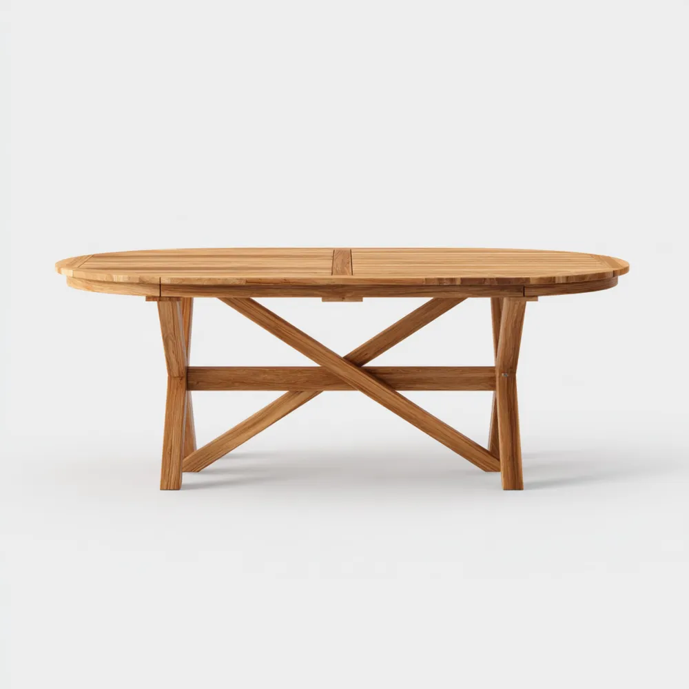 Tavolo da pranzo in legno massello 180x90x75 cm - Naturale - Design rustico