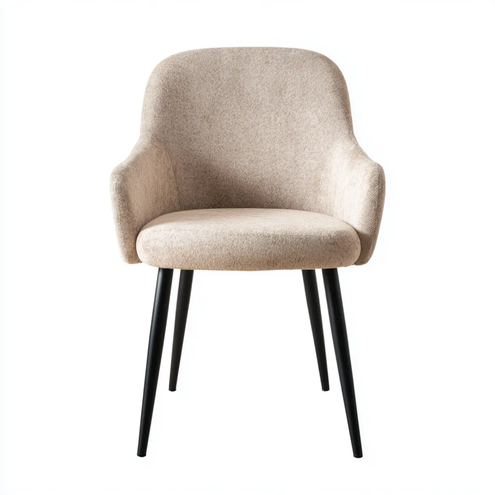 Sedia da pranzo in tessuto imbottito 45x50x85 cm – Beige – Design moderno