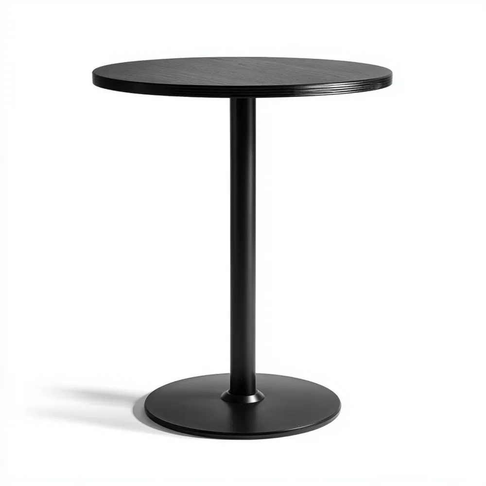 Tavolo rotondo da bar in Metallo 60x60x110 cm – Nero – Design minimalista