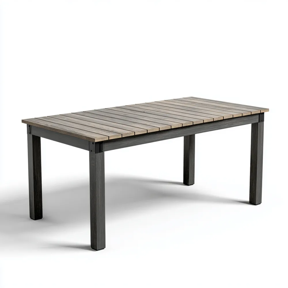 Tavolo da pranzo in legno 180x90x75 cm - Grigio scuro - Design moderno