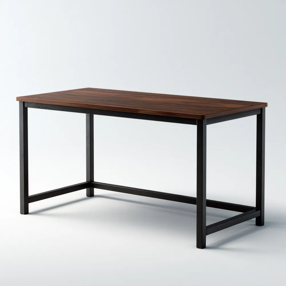 Tavolo da pranzo Legno Massello 150x80x75 cm – Nero/Marrone – Design Industriale