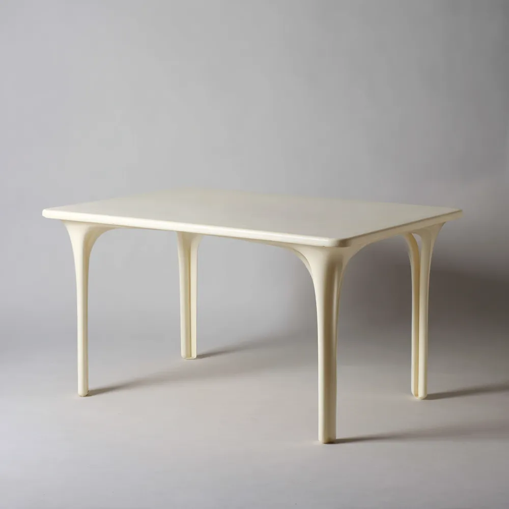 Tavolo da pranzo in plastica 180x90x75 cm - Crema - Design moderno