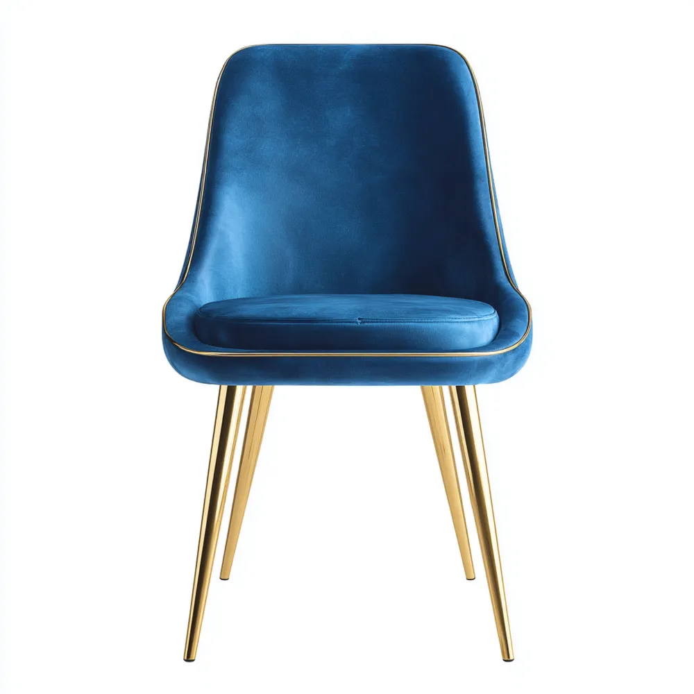 Sedia da pranzo in velluto 45x55x85 cm - Blu - Design contemporaneo