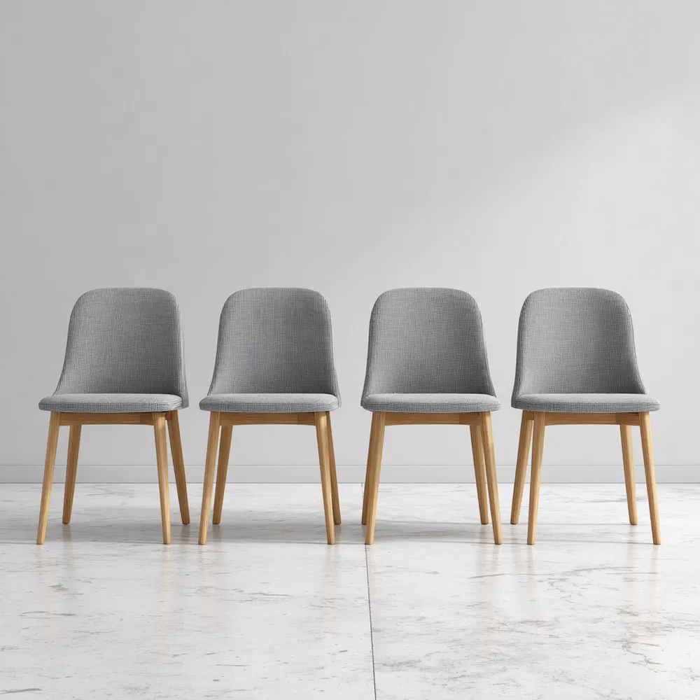 Sedie da pranzo imbottite in tessuto Grigio 45x55x85 cm - Design moderno