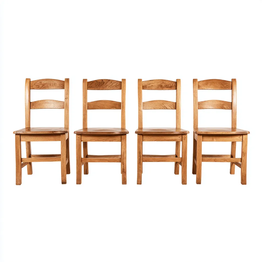 Set di 4 sedie da pranzo in legno massello 40x40x90 cm – stile rustico