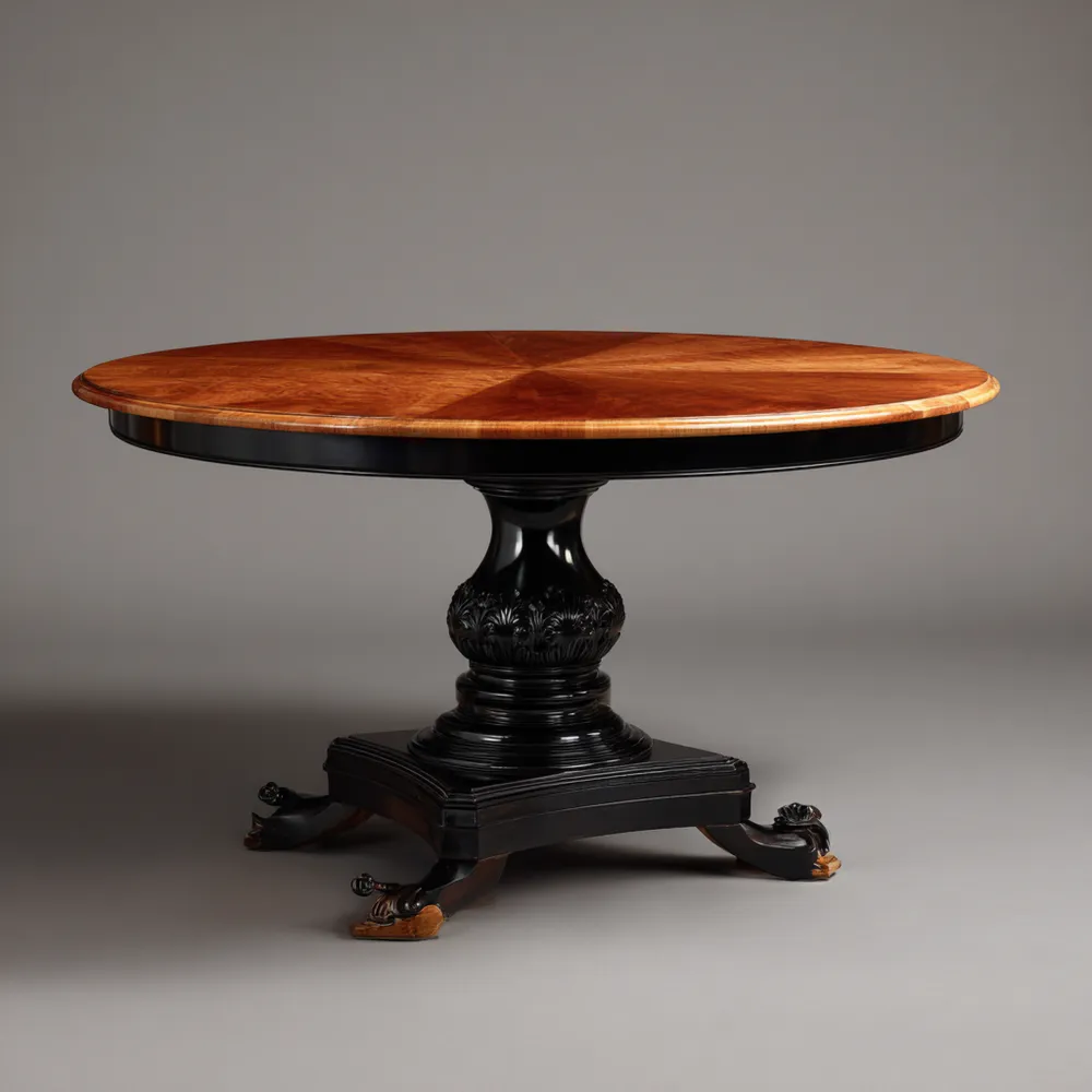 Tavolo da pranzo rotondo in legno massello 120x120x75 cm - Design classico