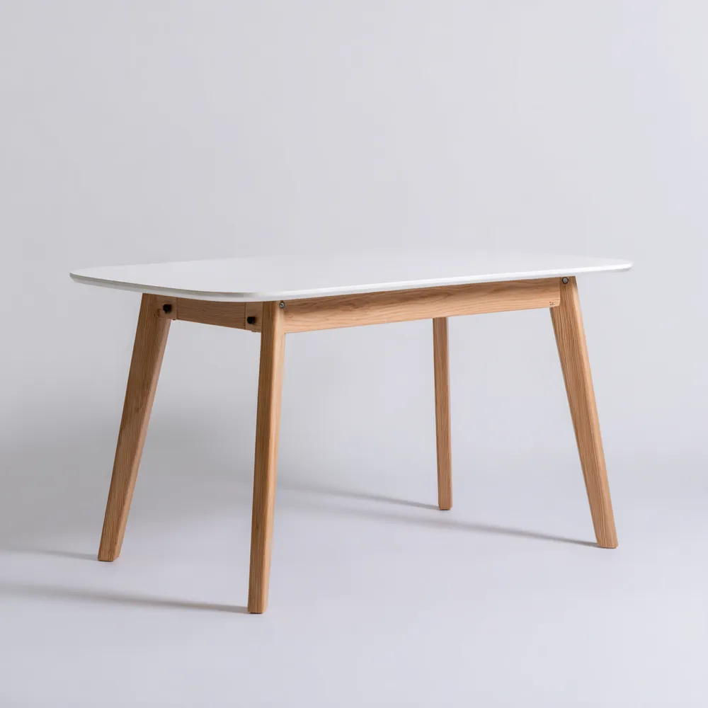 Tavolo da pranzo rettangolare MDF 120x75x75 cm – Bianco/Naturale – Design moderno