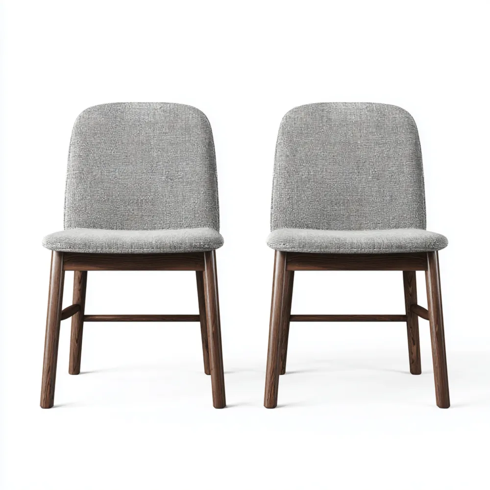 Set di 2 sedie da pranzo tessuto imbottito 45x50x85 cm - Grigio - Design moderno