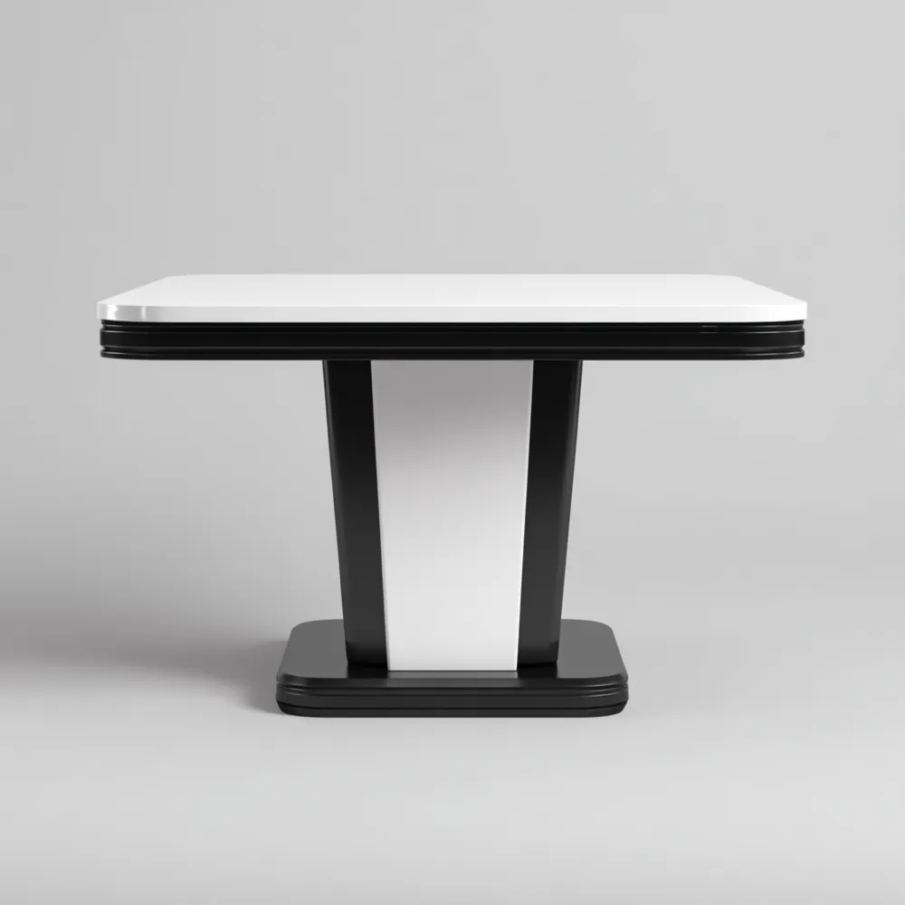 Tavolo da pranzo in legno 120x80x75 cm - Bianco e Nero - Design Moderno