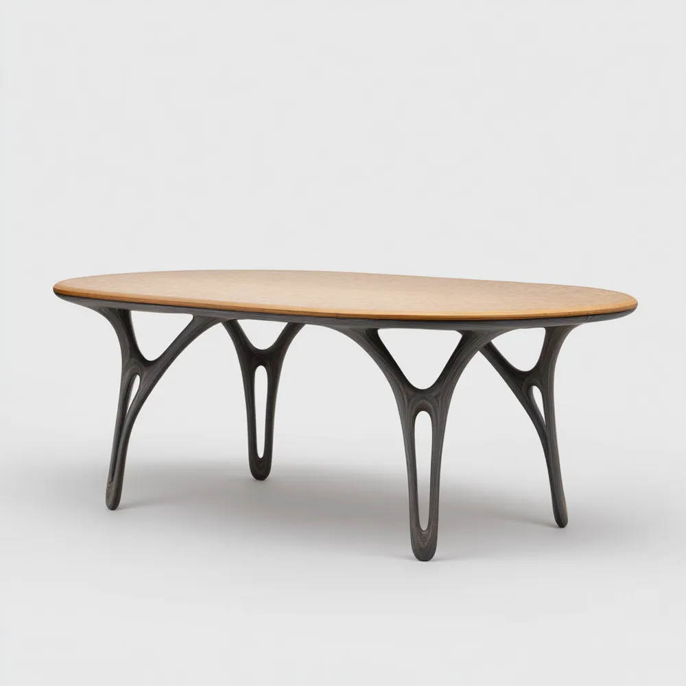 Tavolo da pranzo 150x90x75 cm Legno e Metallo Struttura Moderna - Naturale/Nero
